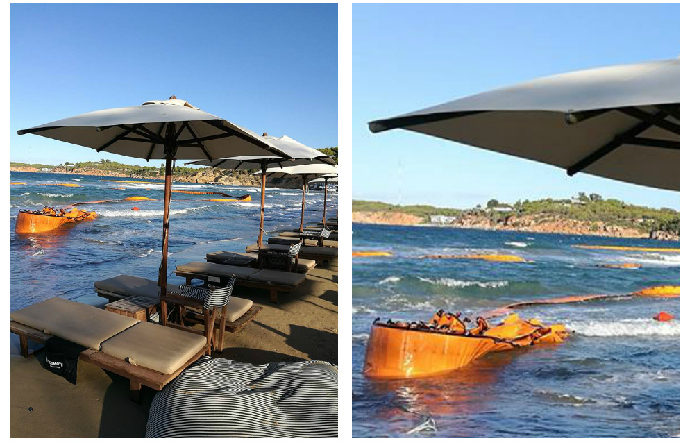 O αέρας έσπασε το πλωτό φράγμα στον Αστέρα Βουλιαγμένης