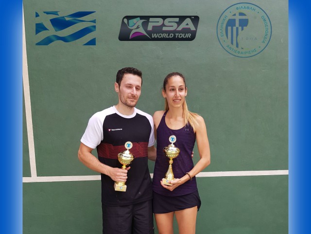 Οι Νότιοι Κωνσταντίνος και Ελίζα Καργιώτη, πρωταθλητές Ελλάδος στο σκουός