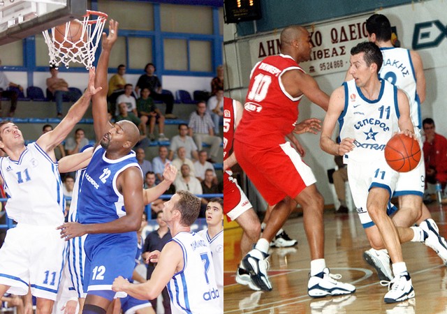 Ο Ρόι Τάρπλεϊ και ο Νίκος Μίχαλος με τη φανέλα του Εσπέρου το 2000