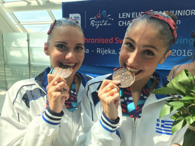 Χάλκινο μετάλλιο για αθλήτριες του Ν.Ο.Β στη συγχρονισμένη κολύμβηση