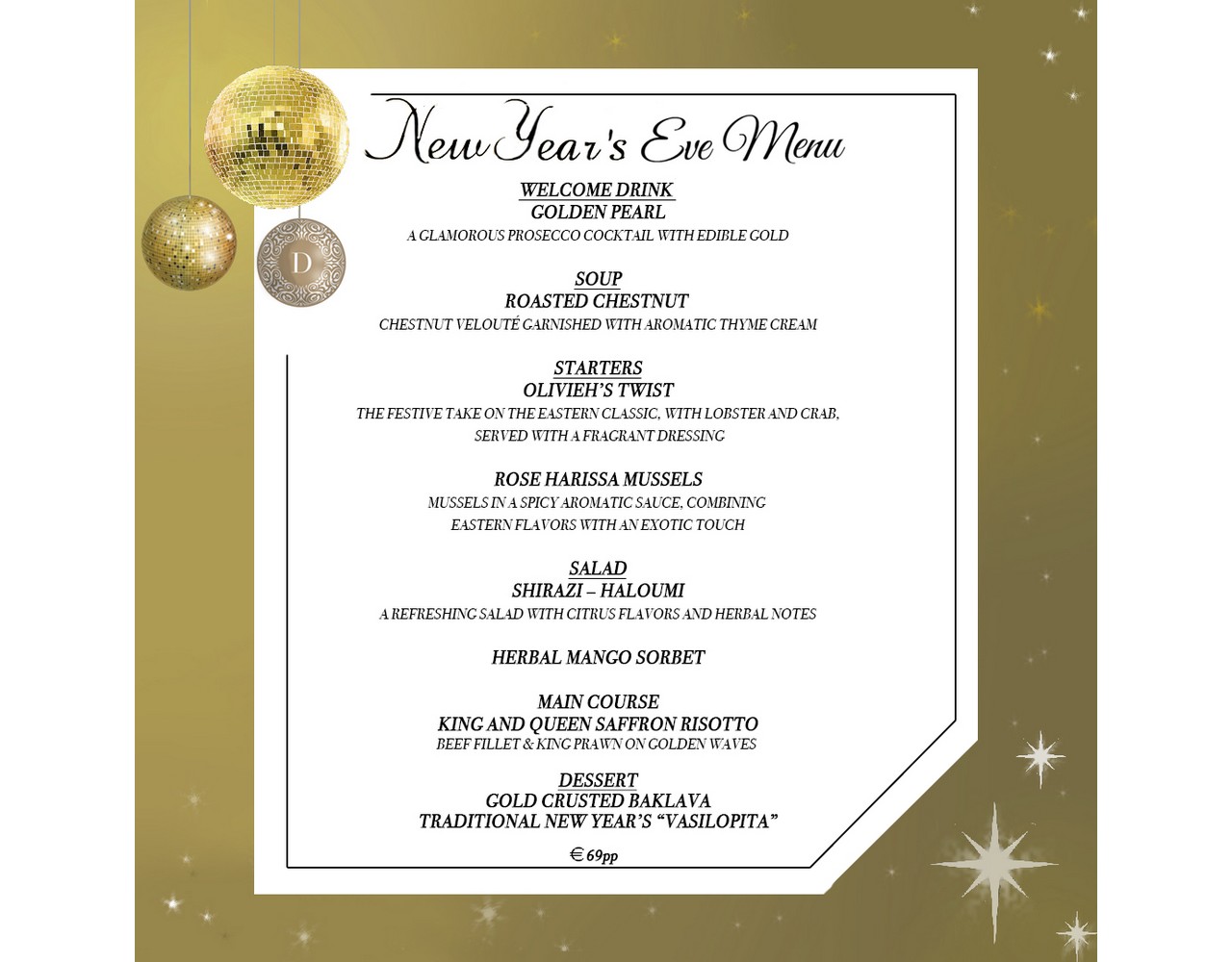 Το Πρωτοχρονιάτικο μενού του Divan