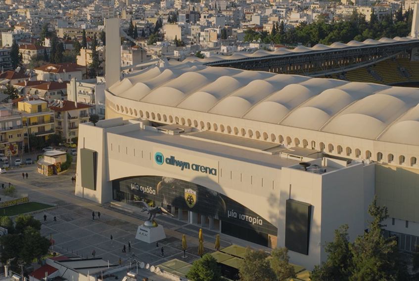 Η Allwyn Arena είναι εδώ! Ολοκληρώθηκε το rebranding στο γήπεδο της ΑΕΚ